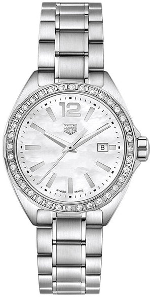 Shop Authentic Tag Heuer Formula 1 Diamonds Mother of Pearl White Dial Silver Steel Strap Watch for Women - WBJ141A.BA0664 - Luxxuri