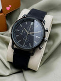  Shop Authentic Fossil Commuter Black Dial Black Leather Strap Watch for for Men - FS5504 - Luxxuri