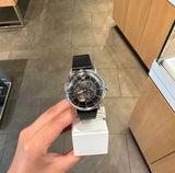  Shop Authentic Emporio Armani Meccanico Skeleton Black Dial Black Leather Strap Watch For Men - AR60026 - Luxxuri