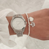  Shop Authentic Michael Kors Lauryn Analog Crystals Silver Dial Silver Steel Strap Watch For Women - MK3717 - Luxxuri