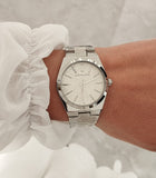  Shop Authentic Michael Kors Channing Three Hand Silver Dial Silver Steel Strap Watch For Women - MK6626 - Luxxuri