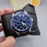  Shop Authentic Michael Kors Cunningham Multifunction Blue Dial Black Rubber Strap Watch For Men - MK7160 - Luxxuri