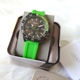  Shop Authentic Fossil Bannon Chronograph Grey Dial Green Silicone Strap Watch for Men - BQ2501 - Luxxuri