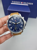  Shop Authentic Tommy Hilfiger Briggs Chronograph Blue Dial Brown Leather Strap Watch for Men - 1791424 - Luxxuri