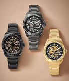  Shop Authentic Fossil Bronson Automatic Skeleton Black Dial Black Steel Strap Watch for Men - ME3256 - Luxxuri