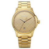  Shop Authentic Gucci G Timeless Gold Dial Gold Steel Strap Unisex Watch - YA126461 - Luxxuri