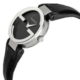  Shop Authentic Gucci G Interlocking Black Dial Black Leather Strap Watch For Women - YA133501 - Luxxuri