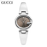  Shop Authentic Gucci Guccissima Quartz Diamonds Brown Dial Silver Steel Strap Watch For Women - YA134503 - Luxxuri