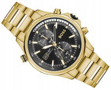  Shop Authentic Hugo Boss Globetrotter Chronograph Black Dial Gold Steel Strap Watch for Men - 1513932 - Luxxuri