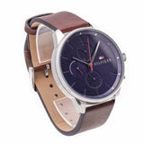  Shop Authentic Tommy Hilfiger Chase Chronograph Grey Dial Brown Leather Strap Watch For Men - 1791487 - Luxxuri