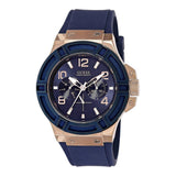  Shop Authentic Guess Rigor Blue Dial Blue Silicone Strap Watch For Men - W0247G3 - Luxxuri