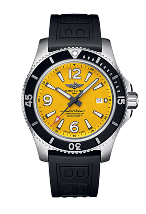  Shop Authentic Breitling Superocean Automatic 44mm Yellow Dial Black Rubber Strap Watch for Men - A17367021I1S1 - Luxxuri