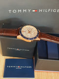  Shop Authentic Tommy Hilfiger Luke Quartz White Dial Brown Leather Strap Watch for Men - 1791118 - Luxxuri