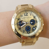  Shop Authentic Marc Jacobs Rock Metal Chronograph Gold Dial Gold Steel Strap Watch for Men - MBM3158 - Luxxuri