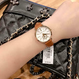  Shop Authentic Michael Kors Portia Quartz White Dial Brown Leather Strap Watch For Women - MK2734 - Luxxuri