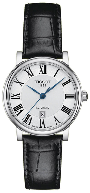  Shop Authentic Tissot Carson Premium Automatic Lady Silver Dial Black Leather Strap Watch for Women - T122.207.16.033.00 - Luxxuri
