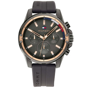  Shop Authentic Tommy Hilfiger Mason Black Dial Black Rubber Strap Watch for Men - 1791792 - Luxxuri
