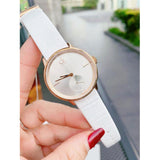  Shop Authentic Calvin Klein Accent Silver Dial White Leather Strap Watch for Women - K2Y236K6 - Luxxuri