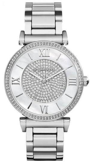  Shop Authentic Michael Kors Catlin Silver Dial Silver Steel Strap Watch for Women - MK3355 - Luxxuri
