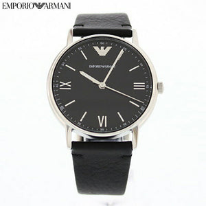  Shop Authentic Emporio Armani Kappa Analog Quartz Black Dial Black Leather Strap Watch For Men - AR11013 - Luxxuri