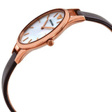  Shop Authentic Emporio Armani Aurora Mother of Pearl White Dial Brown Leather Strap Watch For Women - AR11057 - Luxxuri