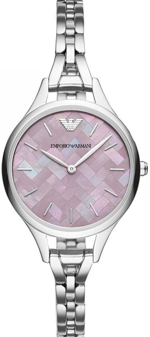  Shop Authentic Emporio Armani Aurora Mother Of Pearl Purple Dial Silver Steel Strap Watch For Women - AR11122 - Luxxuri