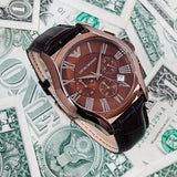  Shop Authentic Emporio Armani Valente Classic Brown Dial Brown Leather Strap Watch For Men - AR1609 - Luxxuri
