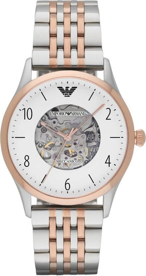  Shop Authentic Emporio Armani Meccanico White Dial Two Tone Steel Strap Watch For Men - AR1921 - Luxxuri
