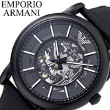  Shop Authentic Emporio Armani Meccanico Automatic Skeleton Dial Black Leather Strap Watch For Men - AR60008 - Luxxuri