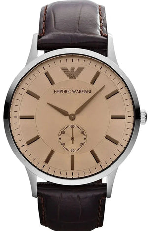  Shop Authentic Emporio Armani Kappa Classic Brown Dial Brown Leather Strap Watch For Men - AR9106 - Luxxuri