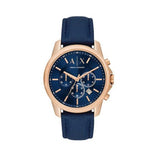  Shop Authentic Armani Exchange Banks Chronograph Blue Dial Blue Leather Strap Watch For Men - AX1723 - Luxxuri