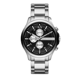  Shop Authentic Armani Exchange Hampton Chronograph Black Dial Silver Steel Strap Watch For Men - AX2152 - Luxxuri
