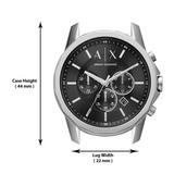  Shop Authentic Armani Exchange Banks Chronograph Black Dial Silver Steel Strap Watch For Men - AX1720 - Luxxuri