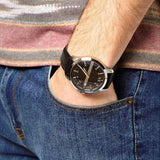  Shop Authentic Armani Exchange Hampton Chronograph Black Dial Black Leather Strap Watch For Men - AX2101 - Luxxuri