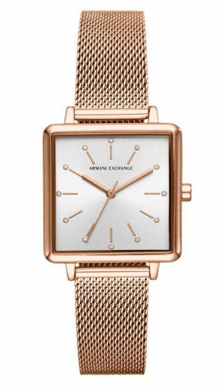 Shop Authentic Armani Exchange Lola Quartz Silver Dial Rose Gold Mesh Strap Watch For Women - AX5802 - Luxxuri