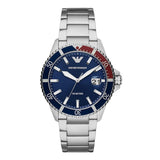  Shop Authentic Emporio Armani Diver Quartz Blue Dial Silver Steel Strap Watch For Men - AR11339 - Luxxuri