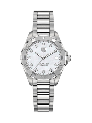  Shop Authentic Tag Heuer Aquaracer Diamonds Mother of Pearl Dial Silver Steel Strap Watch for Women - WBD131B.BA0748 - Luxxuri
