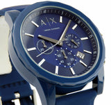  Shop Authentic Armani Exchange Outerbanks Chronograph Blue Dial Blue Silicone Strap Watch For Men - AX1327 - Luxxuri