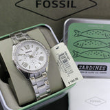  Shop Authentic Fossil Cecile Chronograph Silver Dial Silver Steel Strap Watch for Women - AM4481 - Luxxuri