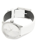  Shop Authentic Calvin Klein Accent White Dial White Leather Strap Watch for Women - K2Y2Y1K6 - Luxxuri
