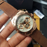  Shop Authentic Guess Analog Multifunction White Dial Brown Leather Strap Watch for Men - GW0262G3 - Luxxuri