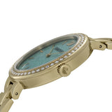  Shop Authentic Swarovski Daytime Crystals Turquoise Dial Gold Steel Strap Watch for Women - 5182212 - Luxxuri