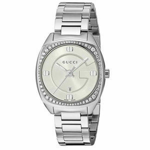  Shop Authentic Gucci GG2570 Diamonds White Dial Silver Steel Strap Watch For Women - YA142506 - Luxxuri
