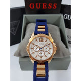 Shop Authentic Guess Interpid White & Rose Gold Dial Blue Silicone Strap Watch For Women - W0325L8 - Luxxuri