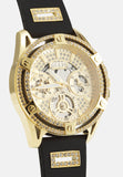  Shop Authentic Guess Queen Quartz Gold Dial Black Silicone Strap Watch For Women - GW0536L3 - Luxxuri