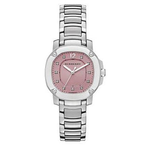  Shop Authentic Burberry The Britain Diamonds Pink Dial Silver Steel Strap Watch for Women - BBY1805 - Luxxuri