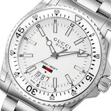  Shop Authentic Gucci Dive Quartz White Dial Silver Steel Strap Watch for Men - YA136302 - Luxxuri