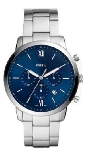  Shop Authentic Fossil Neutra Chronograph Blue Dial Silver Steel Strap Watch for Men - FS5792 - Luxxuri