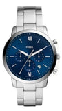  Shop Authentic Fossil Neutra Chronograph Blue Dial Silver Steel Strap Watch for Men - FS5792 - Luxxuri