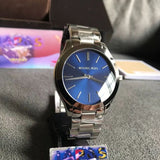  Shop Authentic Michael Kors Slim Runway Quartz Blue Dial Silver Steel Strap Watch For Women - MK3379 - Luxxuri